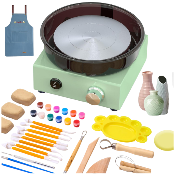 6" Mini Pottery Wheel Kit With 18-Piece Sculpting Tools