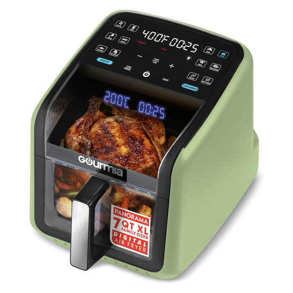 7QT Gourmia Air Fryer With Easy View Panoramic Window & Interior Light