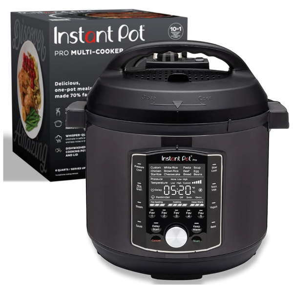 6QT Instant Pot Pro 10-In-1 Pressure Cooker (Matte Black)