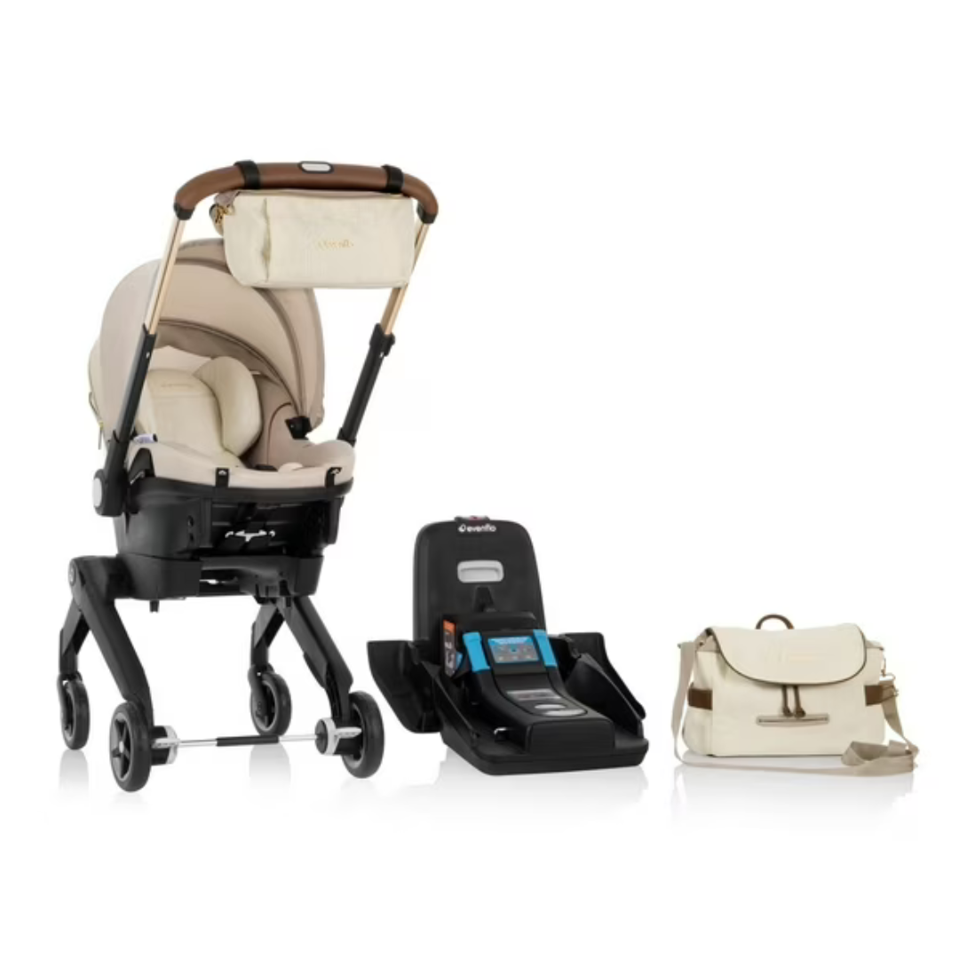 Evenflo Shyft DualRide Infant Car Seat Stroller Combo W/ Green & Gentle Fabric