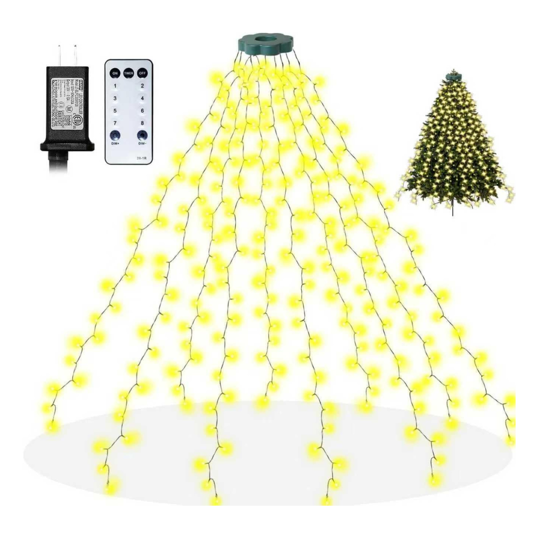 5ft Ring 200 LED Christmas Tree Waterfall Lights