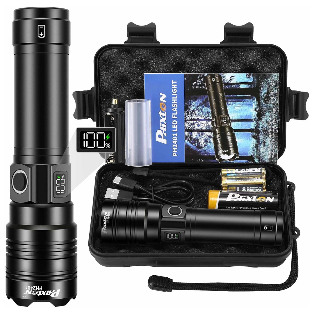 Phixtonus 10000 High Lumens Rechargeable Flashlight