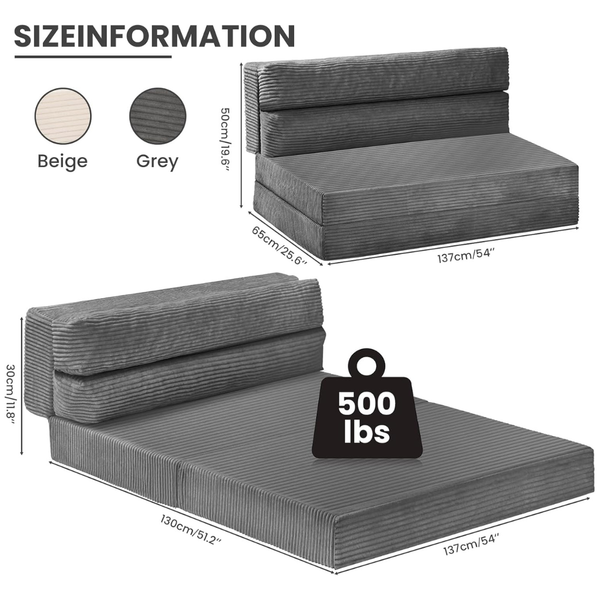 Portable 2-in-1 Convertible Sofa Bed