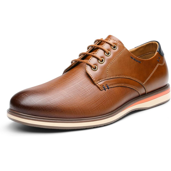 Bruno Marc Men's Casual Dress Oxford (Tan)