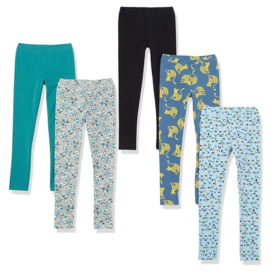 5-Pack Amazon Essentials Toddler Girls' Leggings