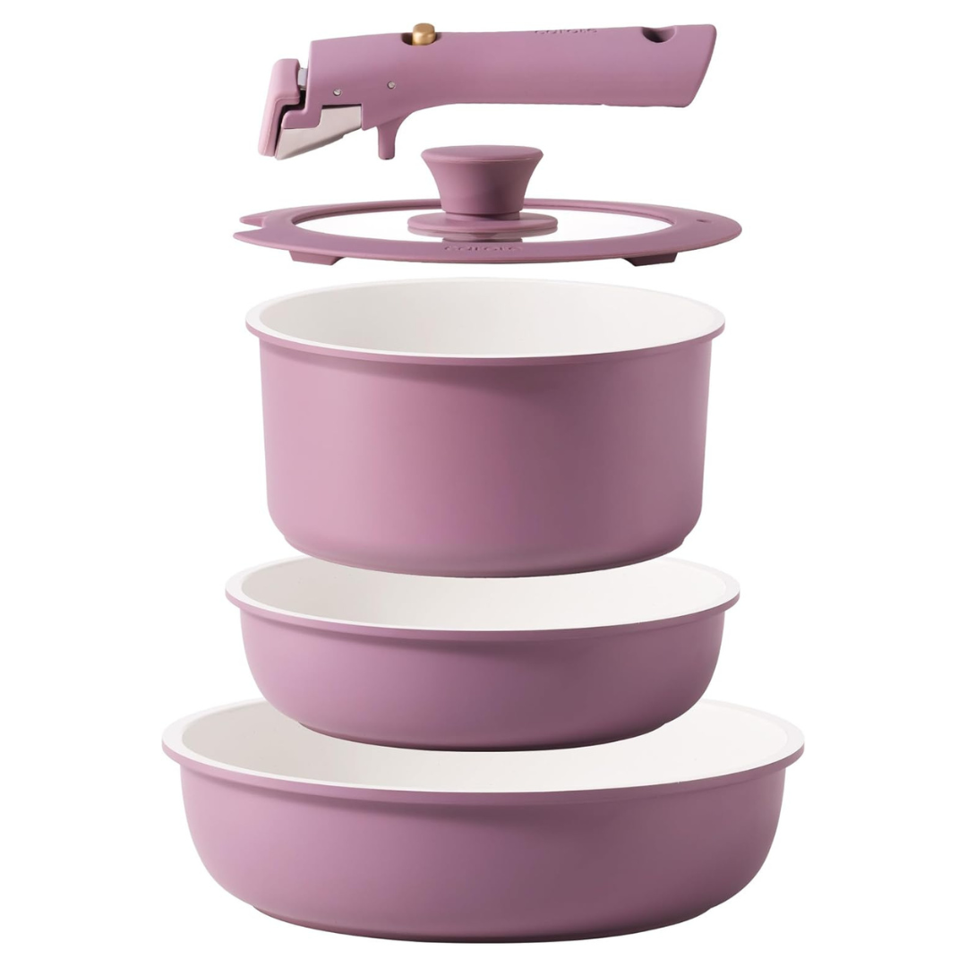 5-Piece Carote Pots And Pans Set With Detachable Handle