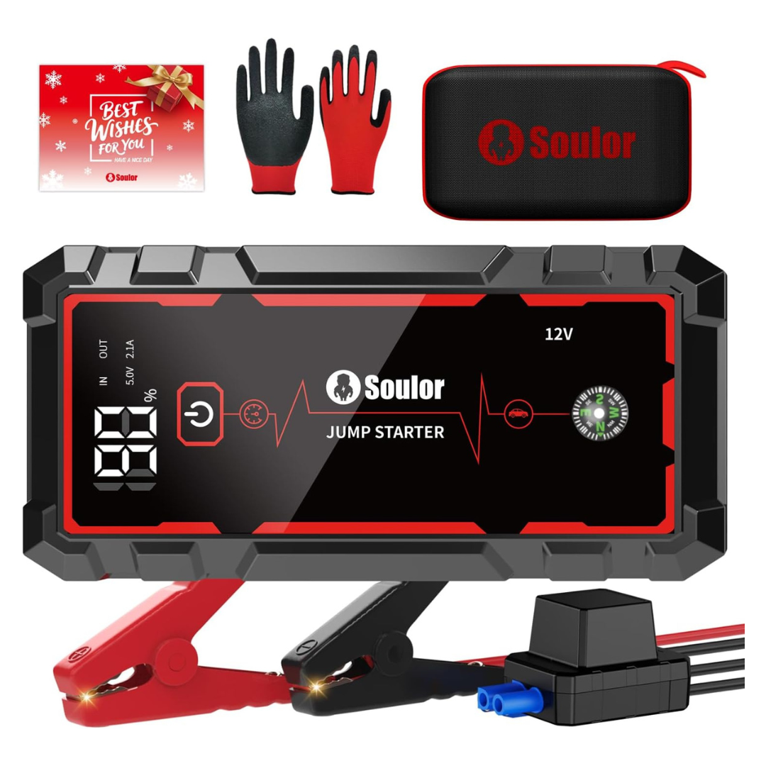 Soulor 8-in-1 Portable Battery 5000A Car Jump Starter