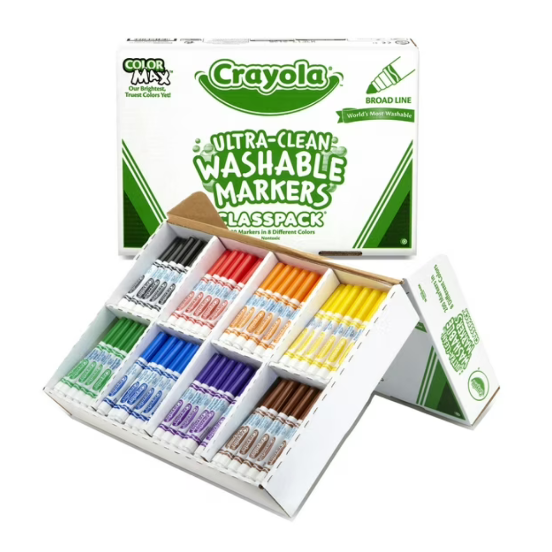 8-Color Crayola Ultra-Clean Washable Markers (200-Pack)