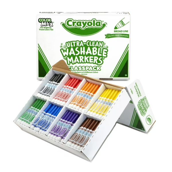 8-Color Crayola Ultra-Clean Washable Markers (200-Pack)
