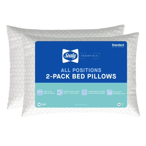 2-Count Sealy Essentials All Positions Bed Pillow