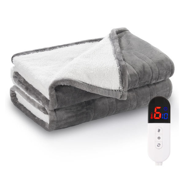 50" x 60" Washable Electric Heated Blanket Throw With 6 Heat Levels