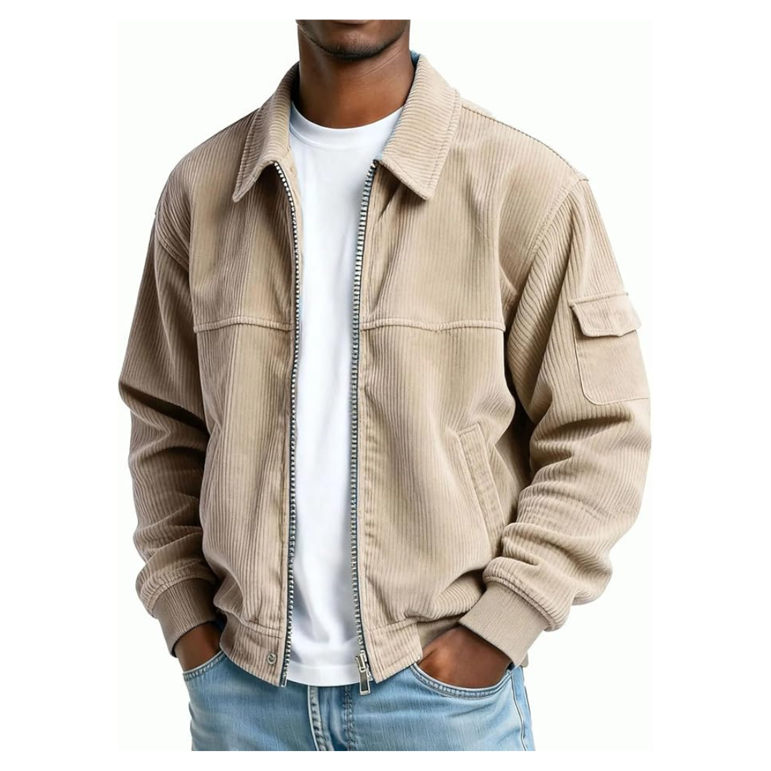 Mens Zip-Up Winter Warm Vintage Trucker Coat (2 Colors)