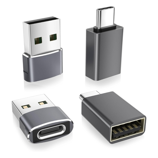 4-Pack Basesailor USB-C To-USB-A & USB-A To-USB-C Adapters