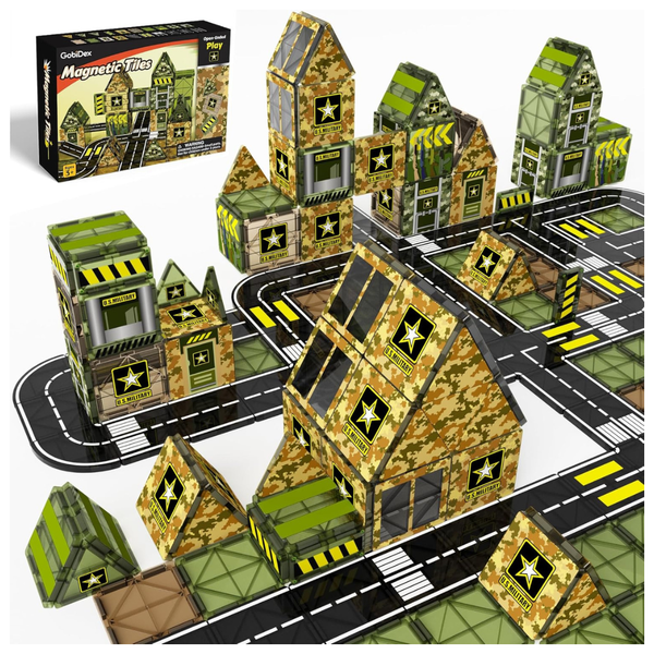 48-Piece GobiDex STEM Military Magnetic Building Blocks