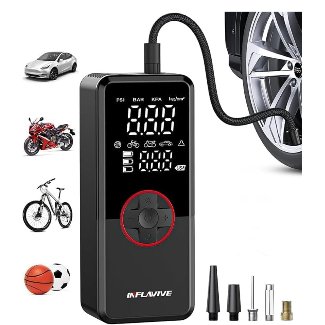 InflaVive 150PSI Tire Inflator & Portable Air Compressor