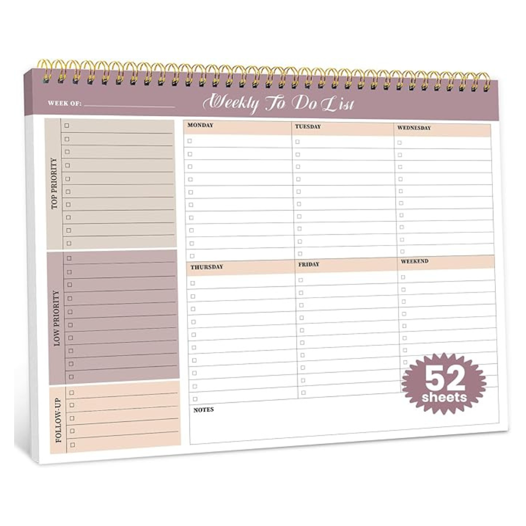 52-Sheets Weekly To Do List Undated Planner Notepad