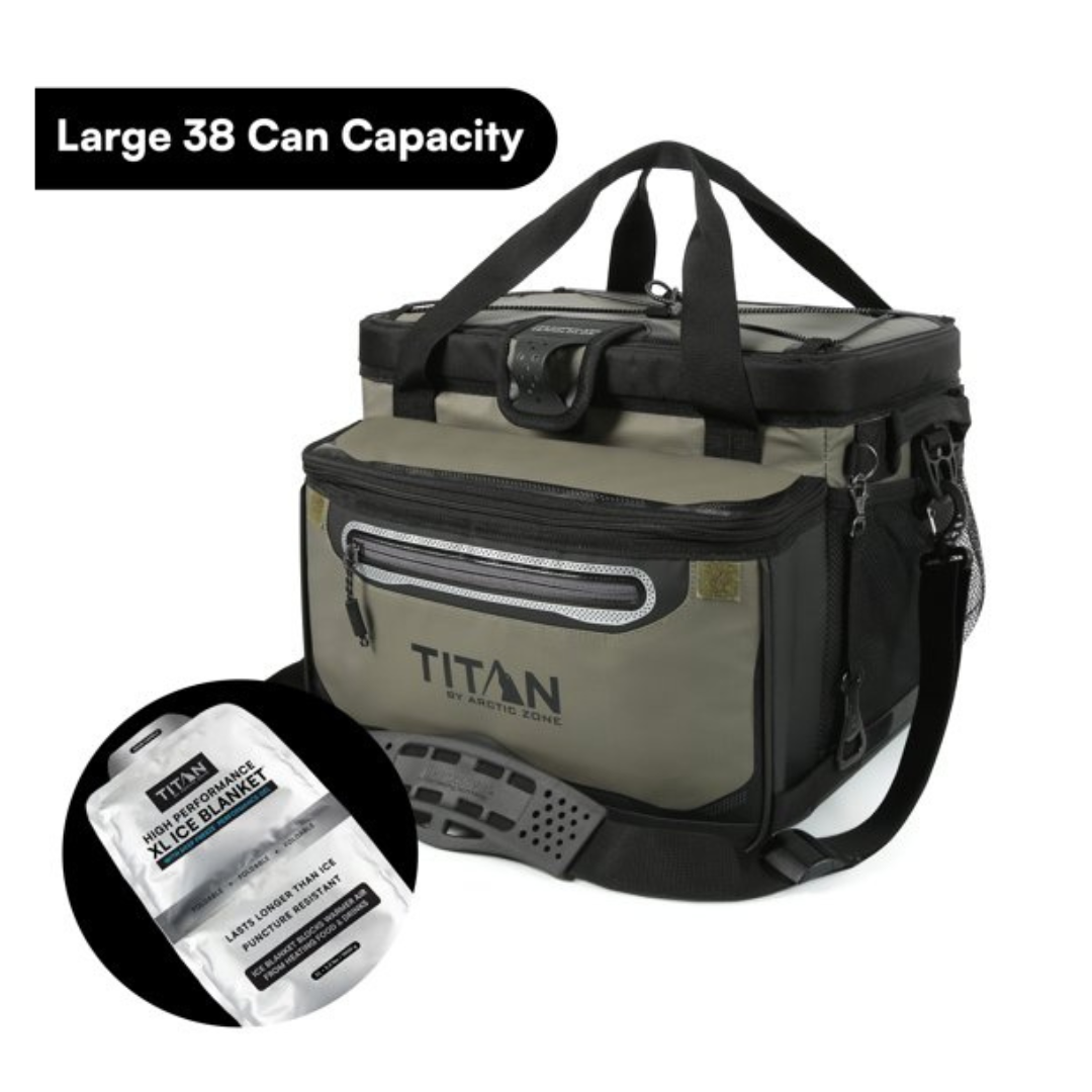 25QT Titan 38-Can Iceless Zipperless Soft Cooler w/ Ice Blanket (4 colors)