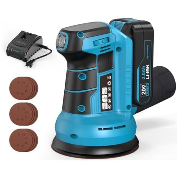 Tilswall 20V Cordless Orbital 5" Electric Palm Hand Sander
