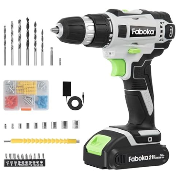 Faboka 21V Cordless Electric Power Drills Kit