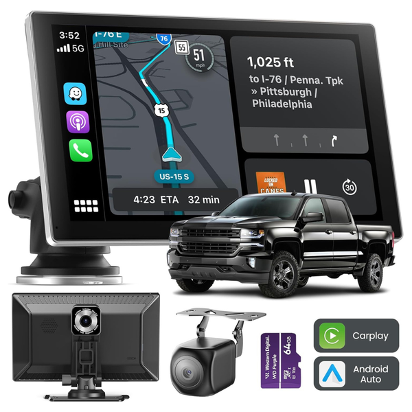 9" Portable Wireless 4K Dash Cam