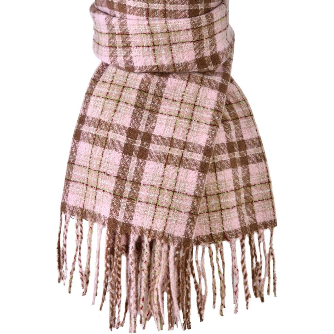 Women's Oversized Long Plaid Winter Scarf