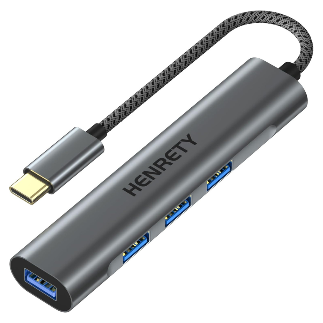 4 in 1 Henrety USB C Ultra Slim Portable Data Hub