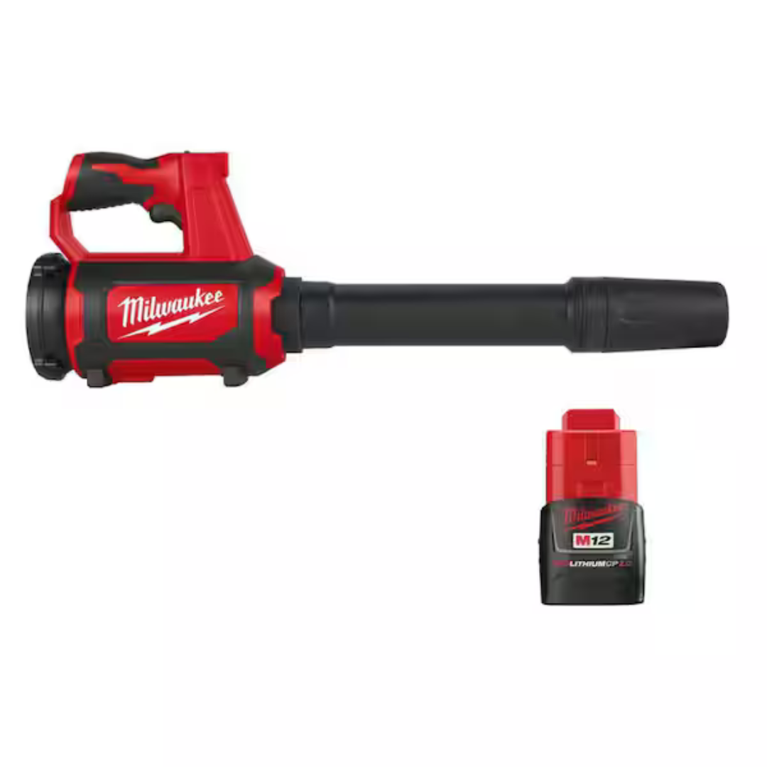 Milwaukee M12 12V Lithium-Ion Cordless Compact Spot Blower With 2.0 Ah Compact Battery Pack