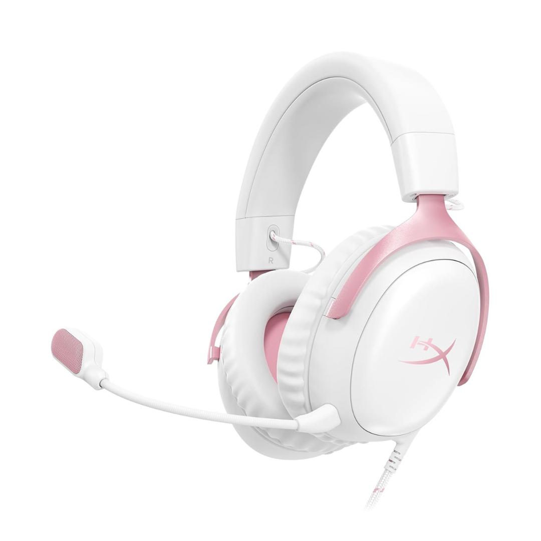 HyperX Cloud III Wired Angled 53mm Drivers Gaming Headset (Pink)