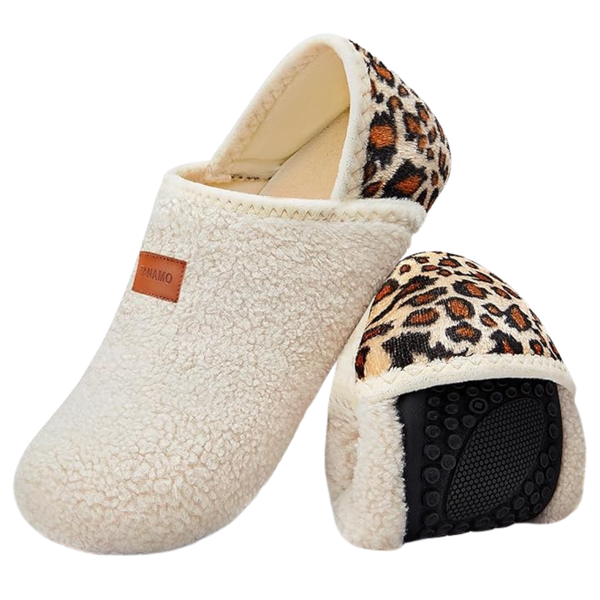Women's Leopard Kahaki Animal Print Fashion House Slippers