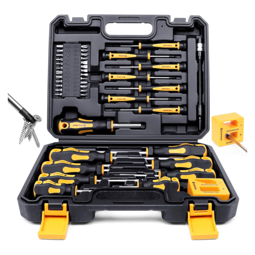 43-Piece Amartisan AM042 Magnetic Screwdriver Set With Case (Yellow)