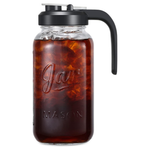 AOZITA 64 Oz Heavy Duty Mason Glass Pitcher W/ Lid