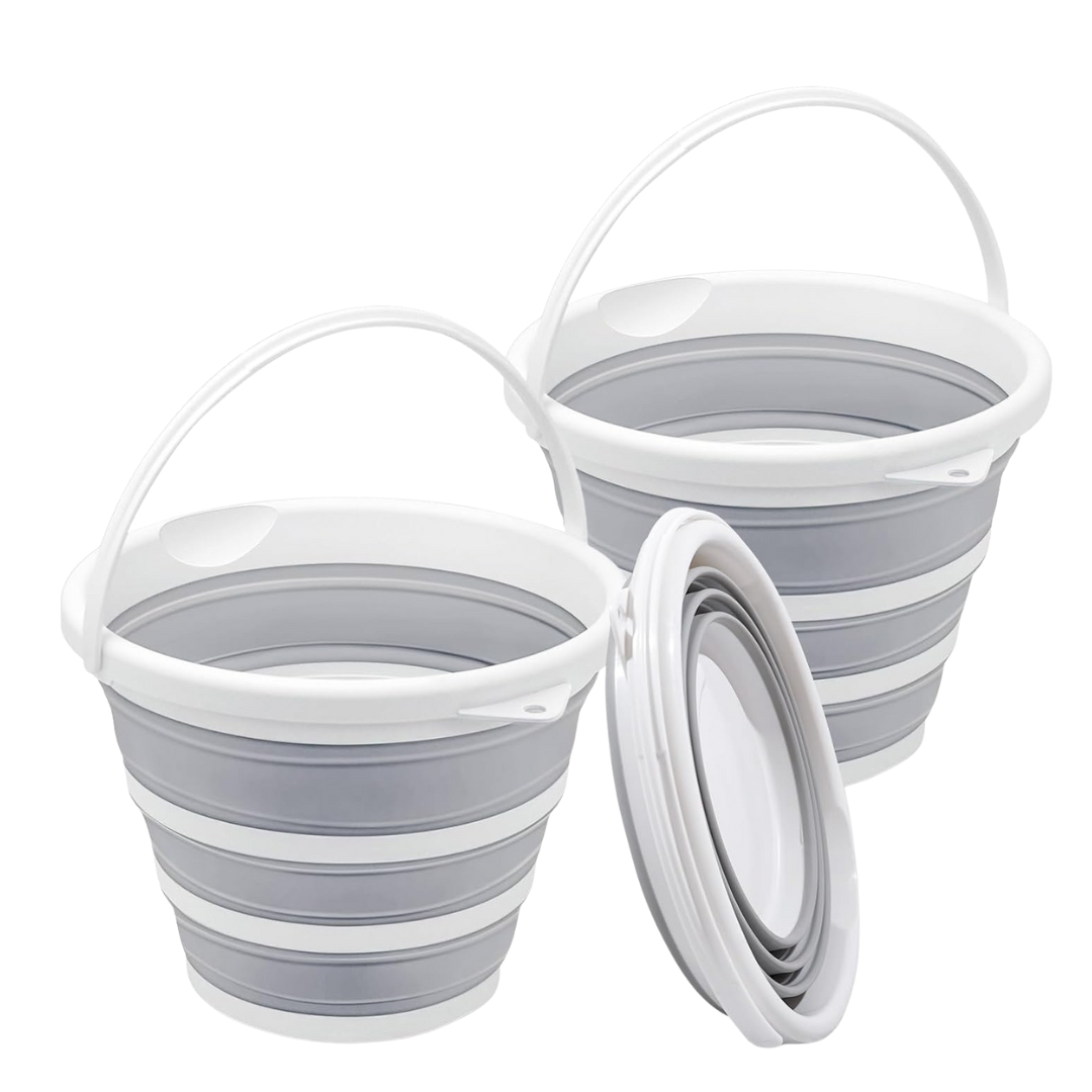 2-Pack 2.6 Gallon (10L) Large Collapsible Buckets
