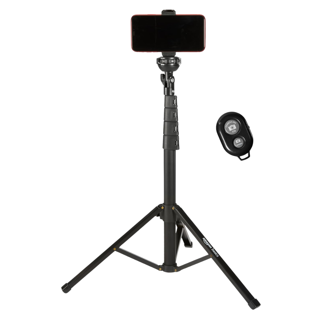 Amazon Basics 64" Extendable Smartphone Tripod & Selfie Stick (Black)