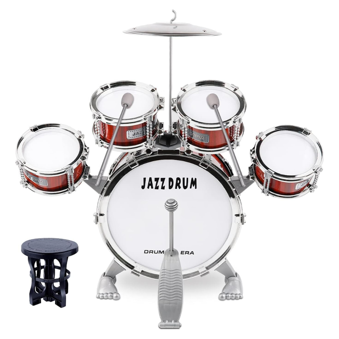 5-Piece M Sanmersen Kids Mini Band Drum Set With Stool