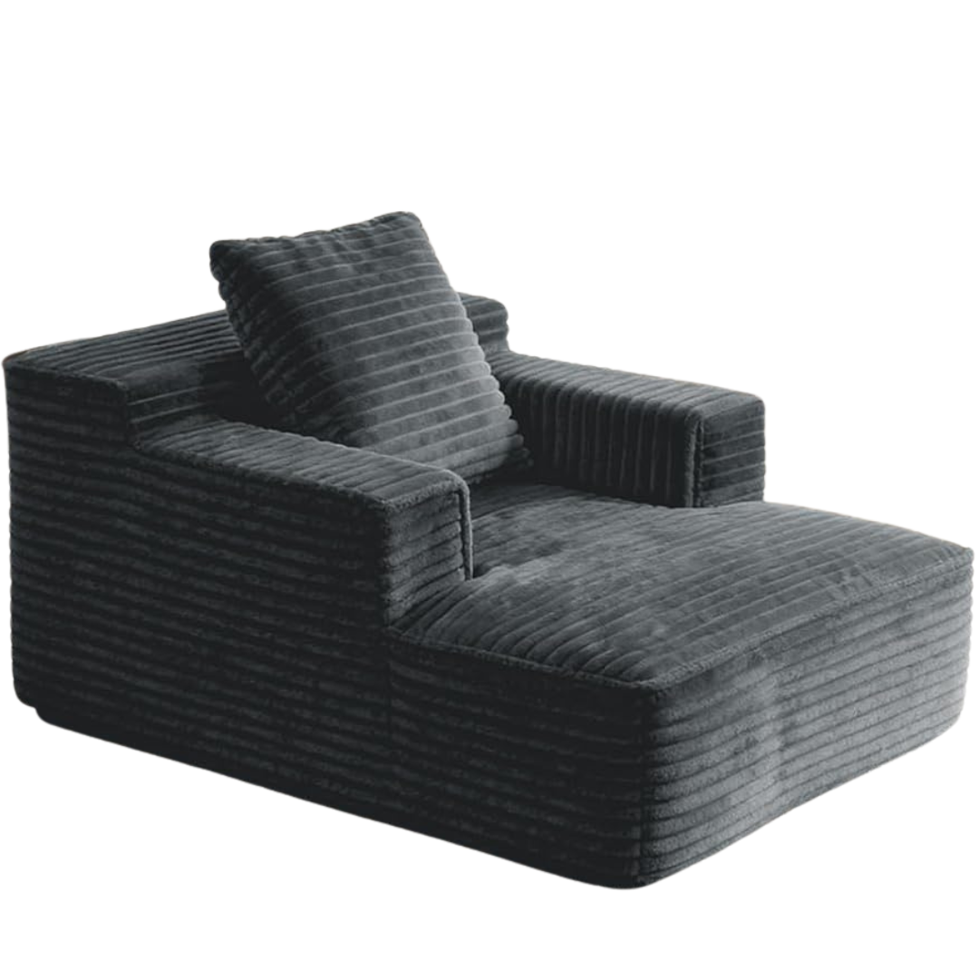 45" Sonovafurn Small Chaise Lounge Chair (Dark Grey)