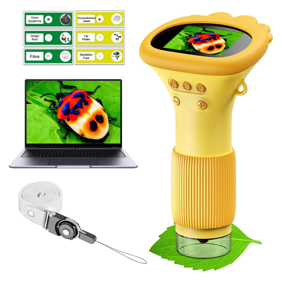 1000X Kids Portable Pocket Microscope With Photo & Video