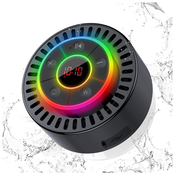 Portable IPX7 Waterproof Bluetooth Shower Speaker W/ Rich Bass