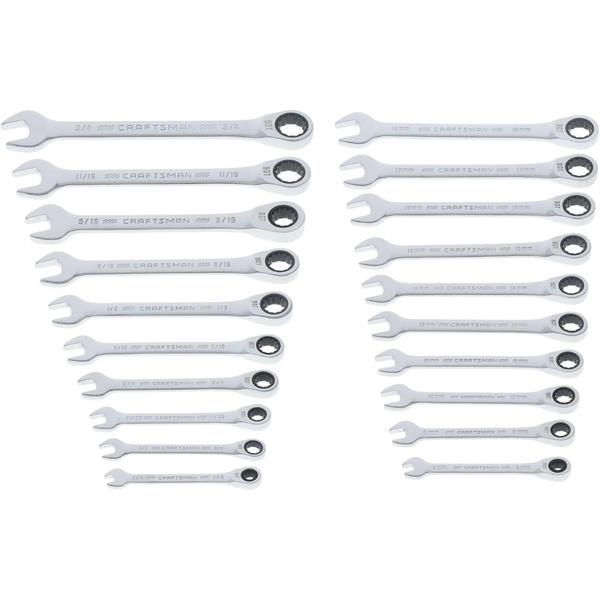 20-Piece Craftsman SAE/Metric Ratcheting Box Wrench Set (CMMT87220)