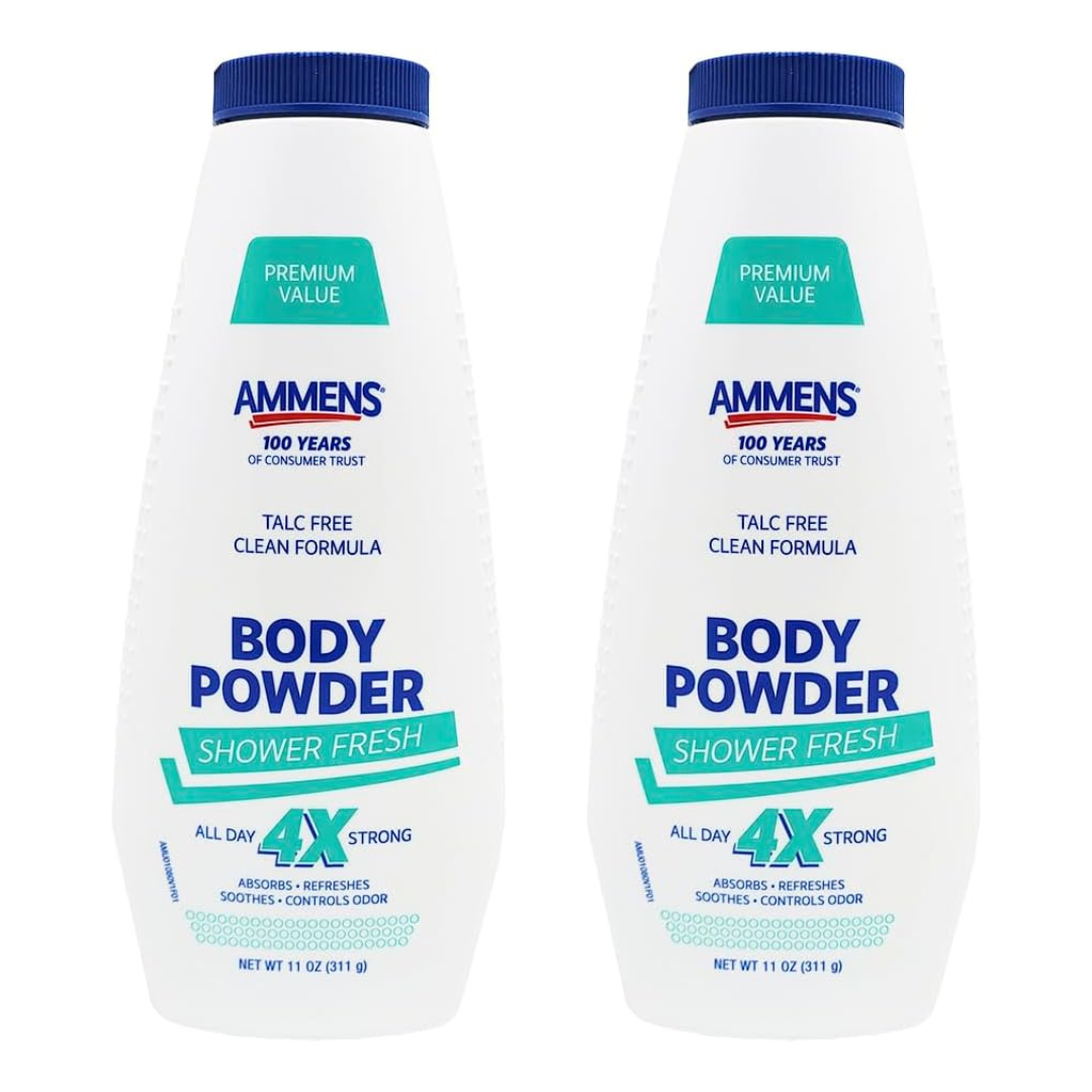 2-Pack 11oz Ammens Powder Shower Fresh
