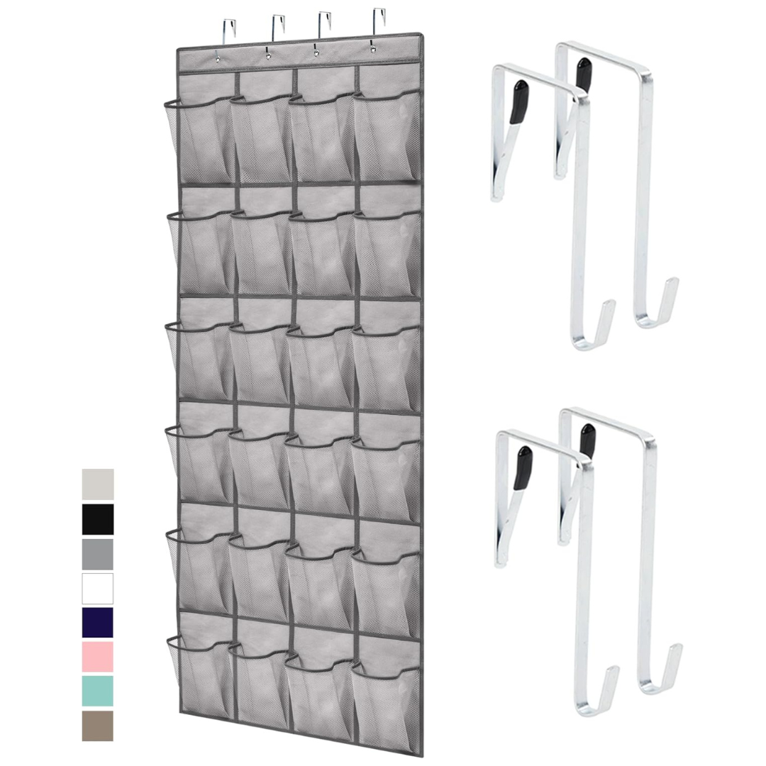 Gorilla Grip Over-The-Door Shoe Organizer W/ 24 Large Mesh Pockets