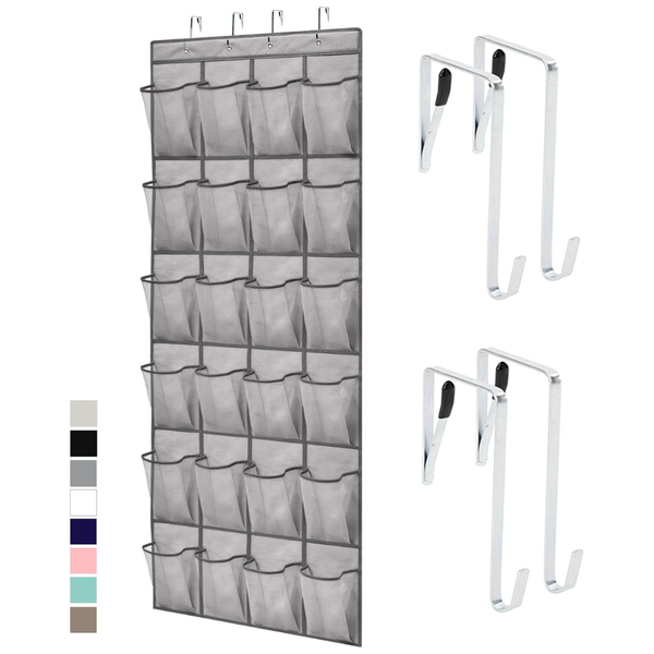 Gorilla Grip Over-The-Door Shoe Organizer W/ 24 Large Mesh Pockets