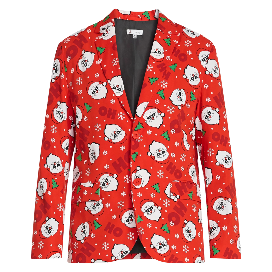 Jolly Knits Men's Christmas Print Blazer (3 design options)