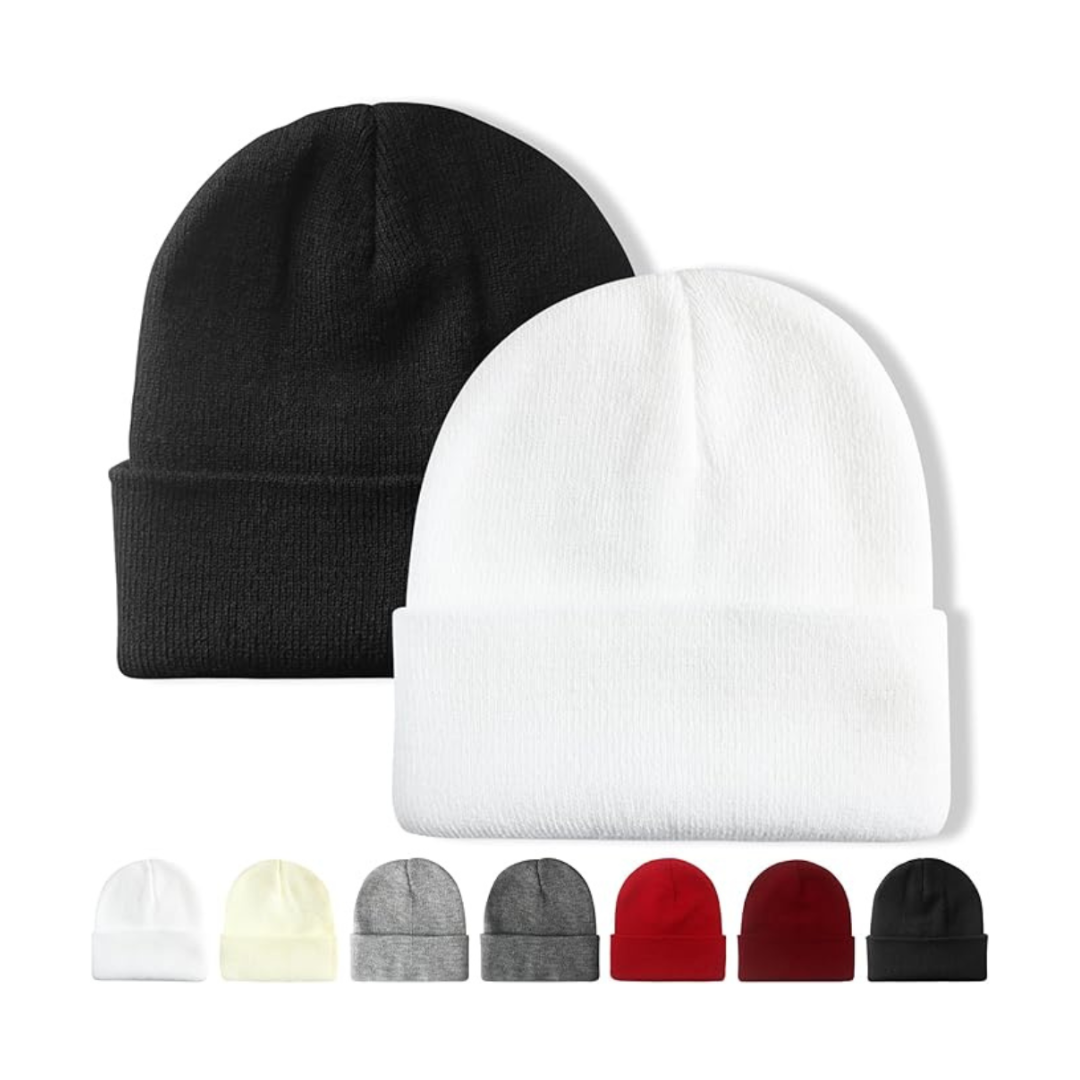 2 Pack Cuffed Knit Winter Beanies