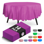 14 Pack 84" x 84" Disposable Wrinkle-Resistant Tablecloth