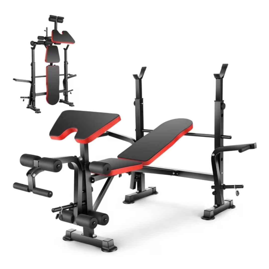 VIBESPARK Adjustable 600lbs 6-in-1 Foldable Workout Bench Set