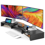 Ameriergo Adjustable Dual Monitor Stand Riser (Black)