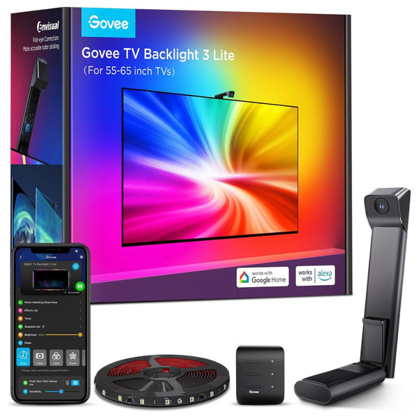 11.8-ft Govee RGBICW Wi-Fi LED TV Backlight Strip Lights with Camera