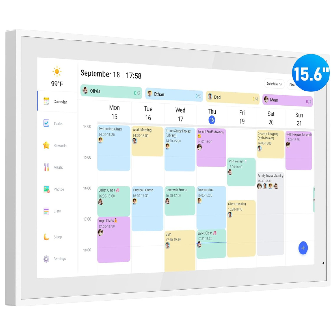 15.6" Smart Touch Wall Planner Digital Calendar & Chore Chart
