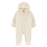 Child Of Mine Baby Sherpa Fleece Pram Hooded Jumpsuit (Newborn)