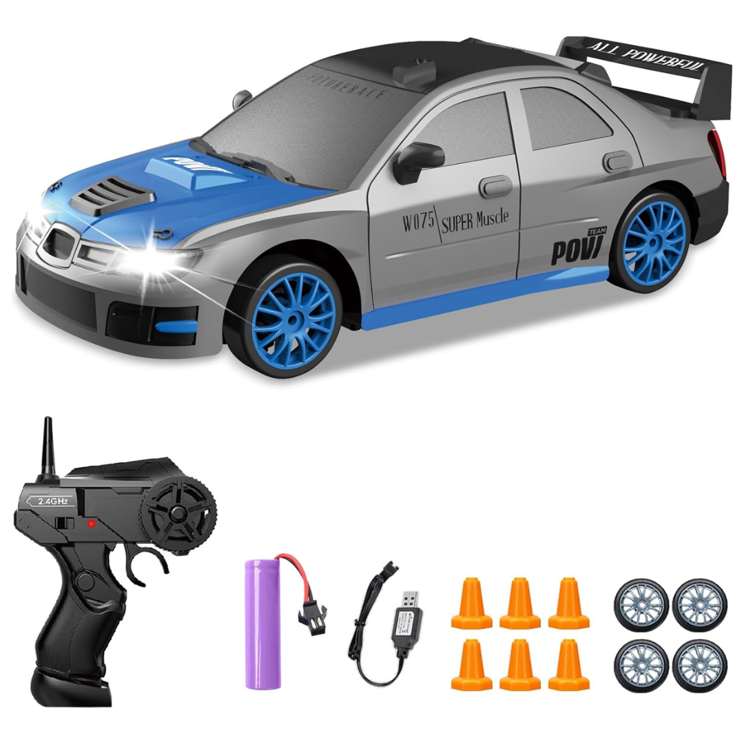 1/24 Scale 4WD RC Drift Racing Car With LED Lights (Various)